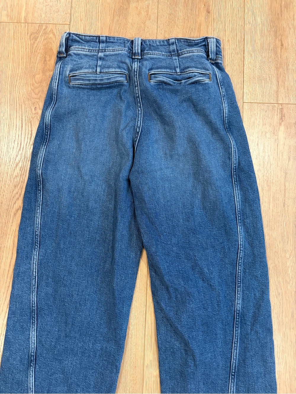 Madewell High Rise Seamed Straight Leg Jeans Trouser Style Medium Wash 27P - Picture 5 of 7